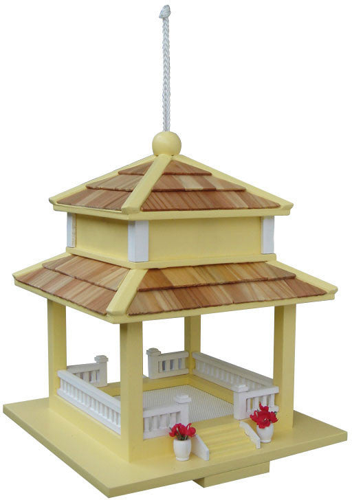 Birds Of A Feather Series The Backyard Bird Gazebo Feeder - Yellow By Home Bazaar (hb-9058ys)