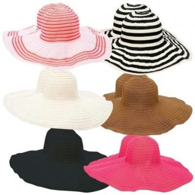 B&f System Gfhatf12 Casual Outfitters 12pc Assorted Ladies Floppy Sun Hat Set