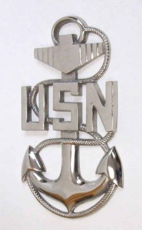 Handcrafted Model Ships Al48886 Chrome United States Navy Anchor 18"