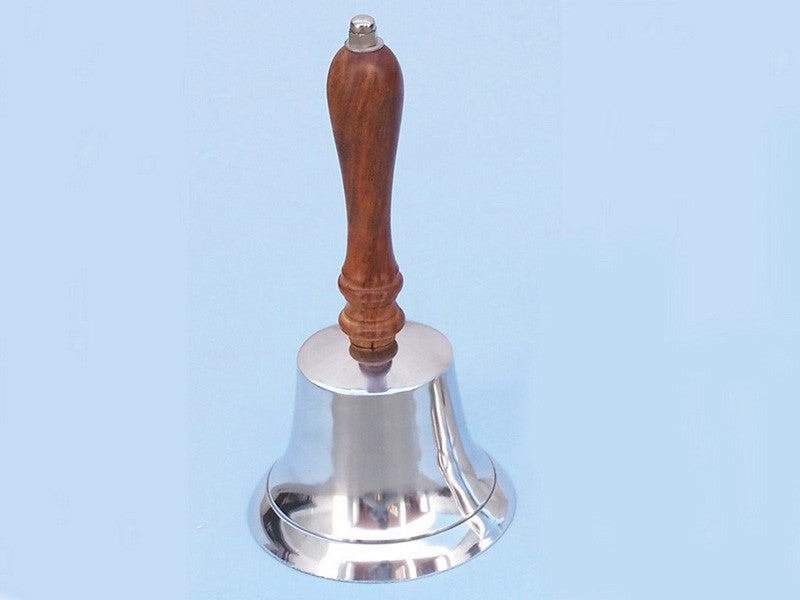 Handcrafted Model Ships Bl-2015-ch Chrome Handbell With Wood Handle 8"