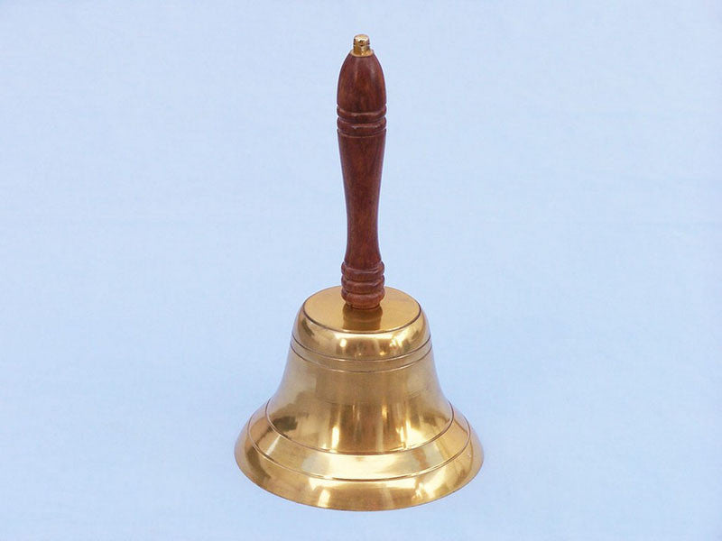 Handcrafted Model Ships Hb-2013-br Brass Hand Bell With Wood Handle 11"