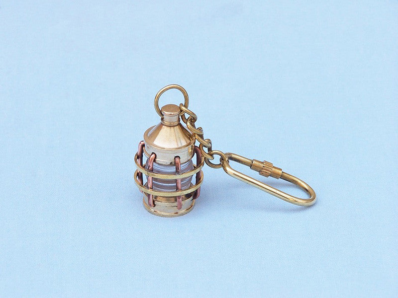 Handcrafted Model Ships K-224-clear Solid Brass Anchor Clear Lantern Key Chain 5"