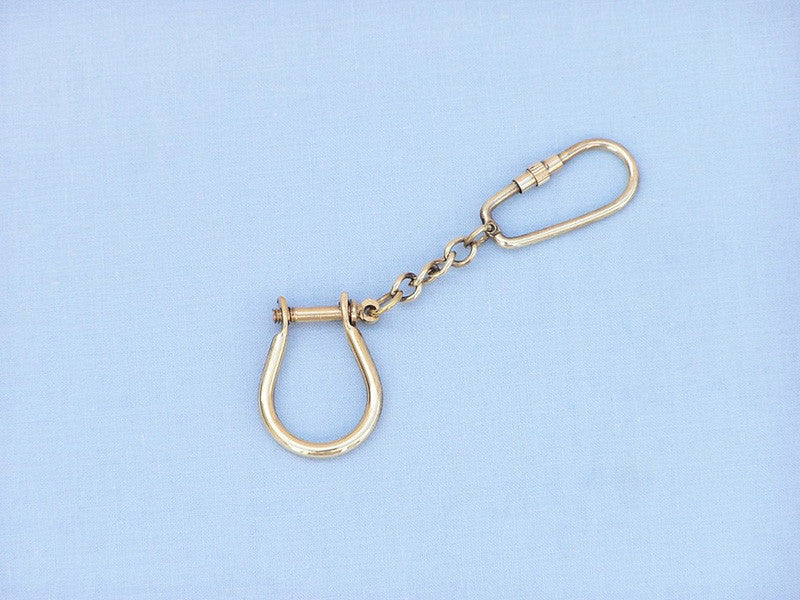 Handcrafted Model Ships K-270 Solid Brass Shackle Key Chain 4"