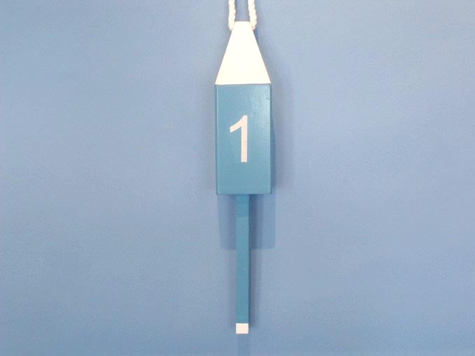 Handcrafted Model Ships Light-blue-squared-15 Wooden Light Blue Number 1 Squared Buoy 15"