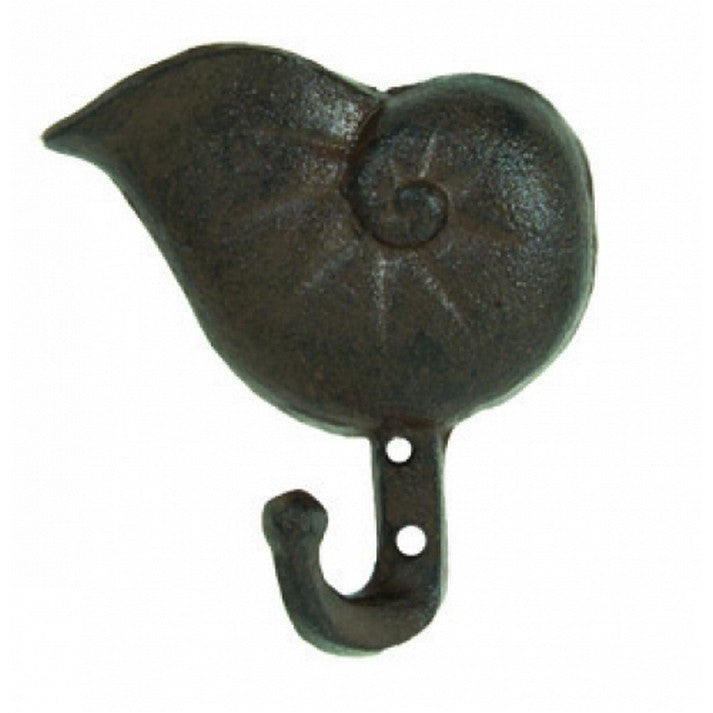 Handcrafted Model Ships Md-148 Rustic Cast Iron Shell Key Hook 5"