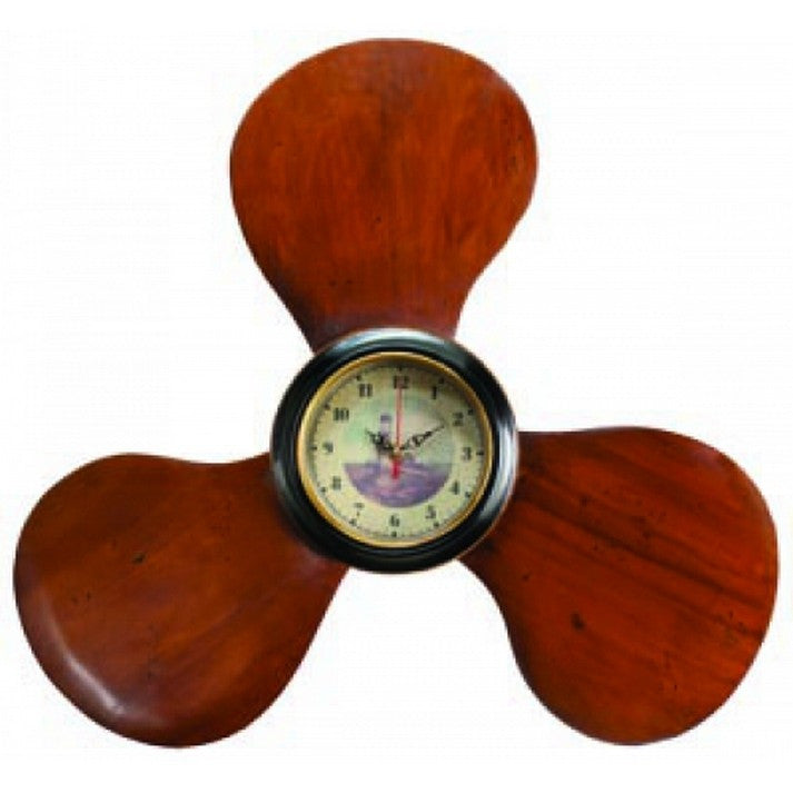 Handcrafted Model Ships Md-185 Wooden Propeller Clock 22"