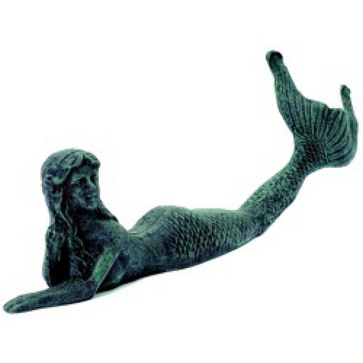 Handcrafted Model Ships Md-549 Seaworn Cast Iron Large Laying Mermaid 18"