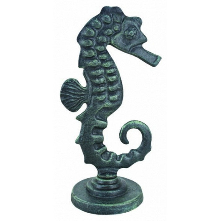Handcrafted Model Ships Md-874v Rustic Cast Iron Seahorse On Base 12"