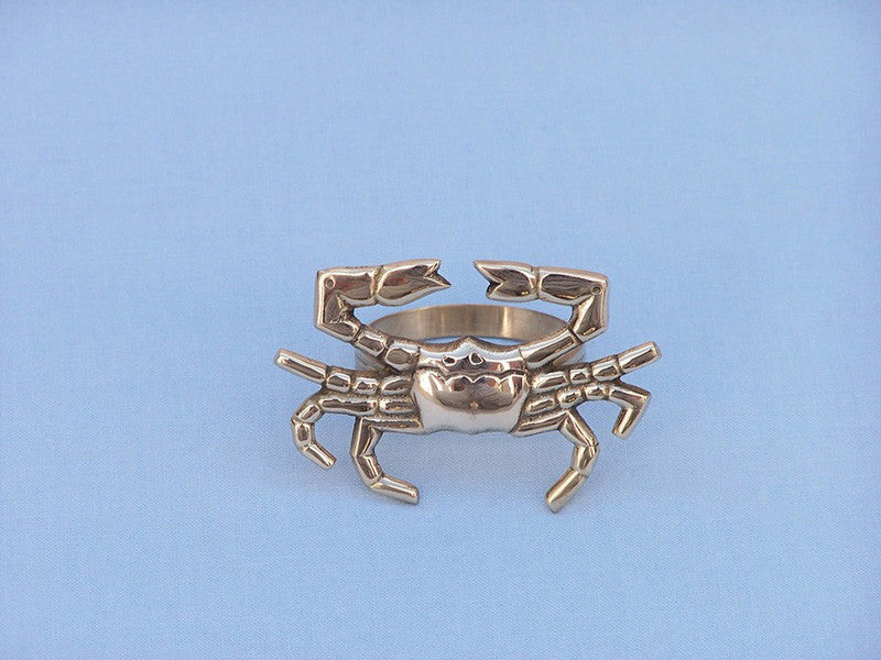 Handcrafted Model Ships Nr-12-br Brass Crab Napkin Ring 3"