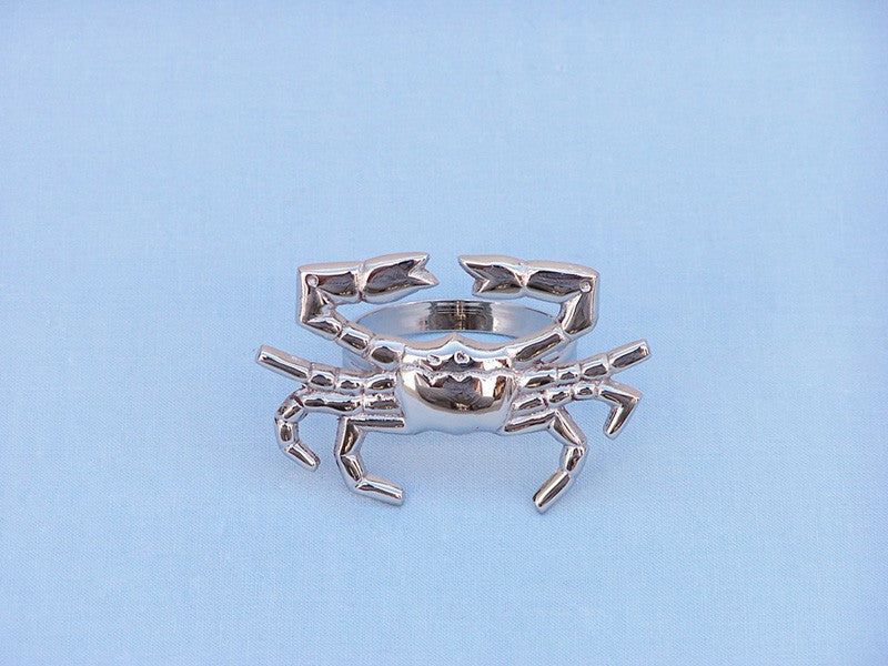 Handcrafted Model Ships Nr-12-n Chrome Crab Napkin Ring 3"