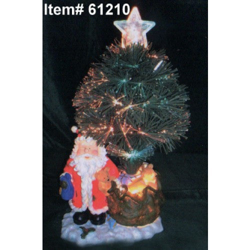 Homebrite 18" Fiber Optic Christmas Tree W/ Santa Ornament