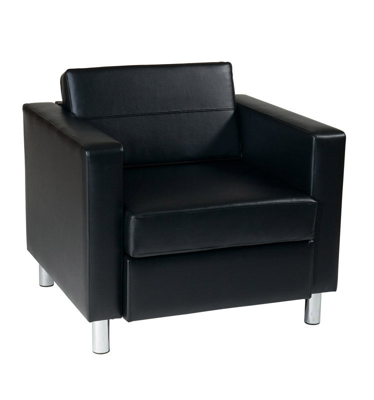 Office Star Ave Six Pac51-v18 Pacific Arm Chair In Black