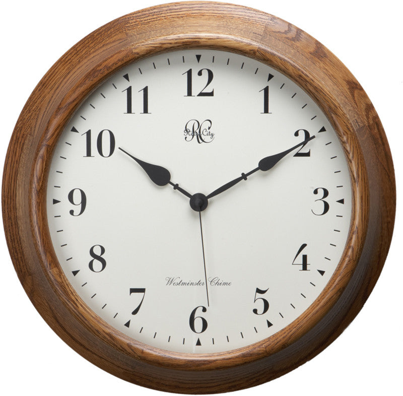 15 Inch Wood Wall Clock With Four Different Chiming Options