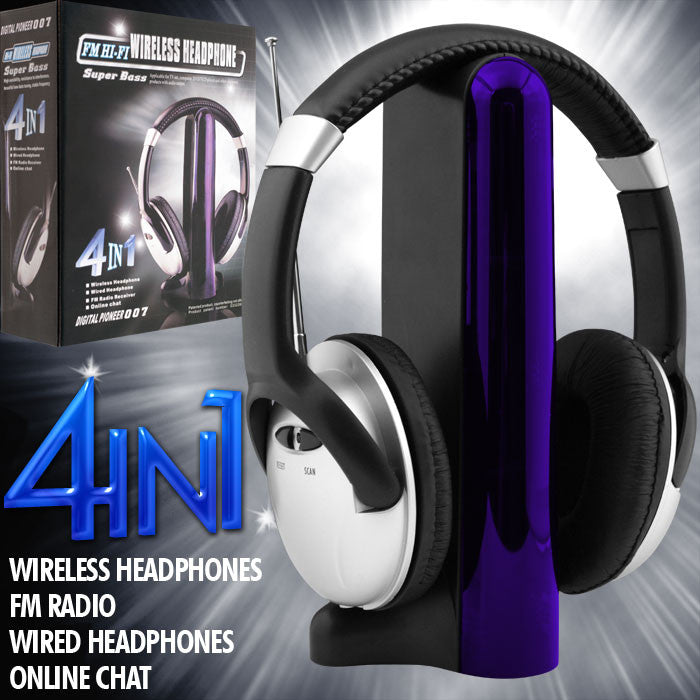 Trademark Commerce 72-36210 Digital 007 4-in-1 Wireless Headphones