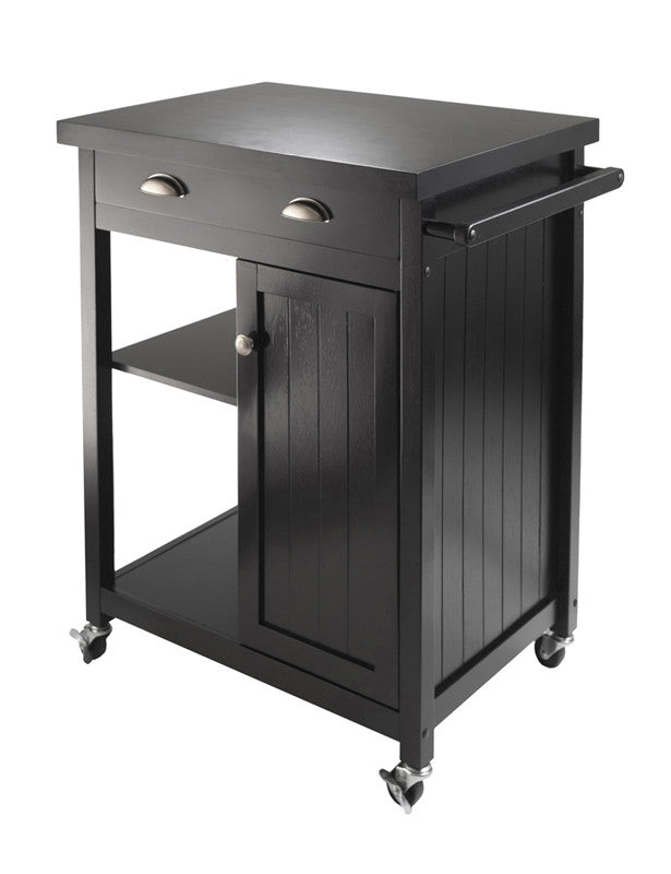 Winsome Wood 20727 Timber Kitchen Cart With Wainscot Panel