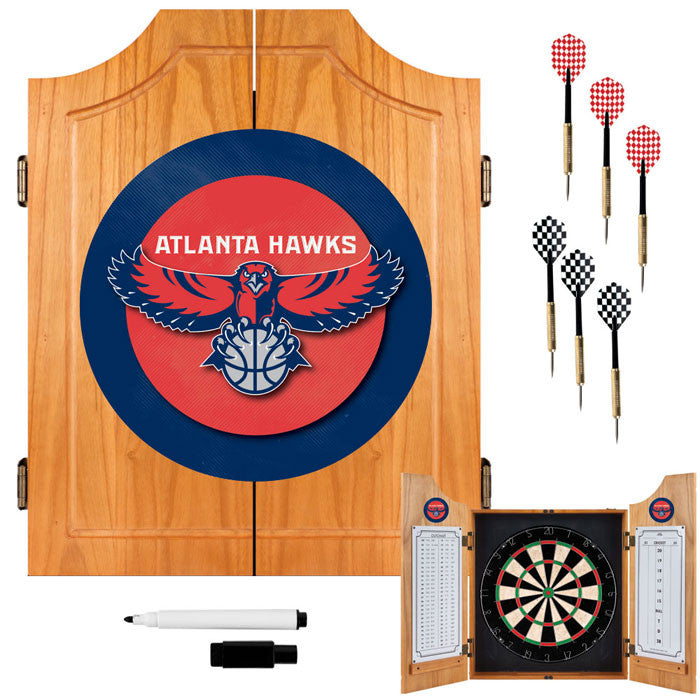 Trademark Commerce Nba7000-ah Atlanta Hawks Nba Wood Dart Cabinet Set