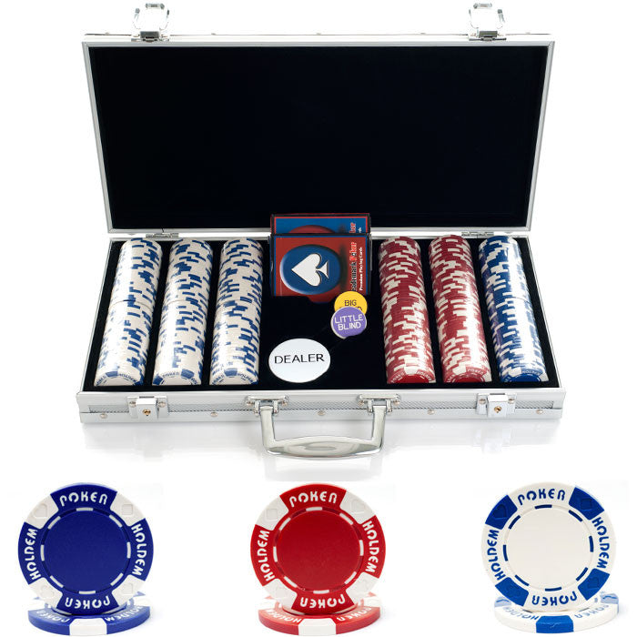 10-1055-3001s 300 11.5g Holdem Poker Chip Set W/aluminum Case