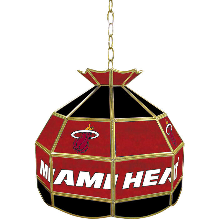 Nba1600-mh Miami Heat Nba 16 Inch Tiffany Style Lamp