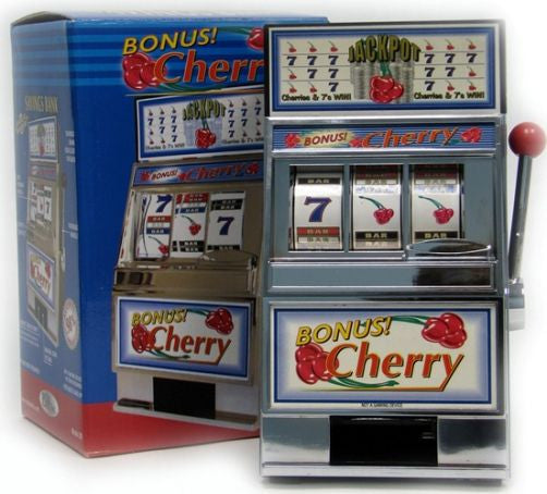 Trademark Games 10-41220 Cherry Bonus Slot Machine Bank W/ Spinning Reels