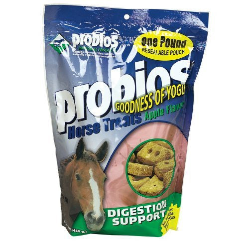 Probios Horse Treats, Digestion And Support, 1 Lb. Pouch Apple Flavored