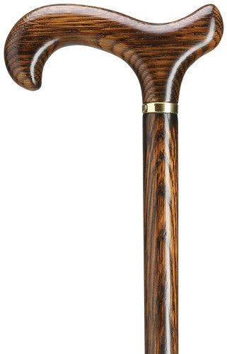 Harvy Unisex Genuine Oak Derby W/ Small Brass Band Cane