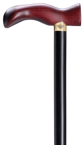 Harvy Unisex Burgundy/black "harvy" Signature Ergonomic Extra Wide Hardwood Cane