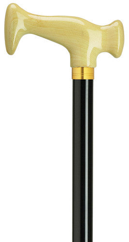 Harvy Old Ivory "j" Black Aluminum Cane