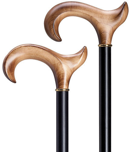 Harvy Ladies Anatomical Scorched Maple Wood Derby Cane