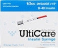 Insulin Syringe U-40 1/2cc 29ga X 1/2" (ulticare) 100/box