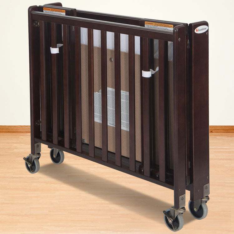 Foundations Solid Wood Full-size Hideaway™ Folding Fixed-side Crib - Antique Cherry - 1011852