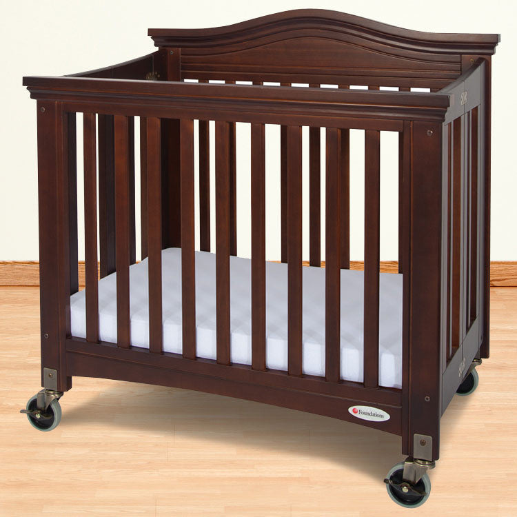 Foundations Solid Wood Compact Royale™ Folding Fixed-side Crib - Antique Cherry - 1131852