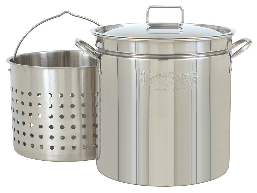 Bayou Classic 36 Quart Stainless Steel Stockpot And Basket Set