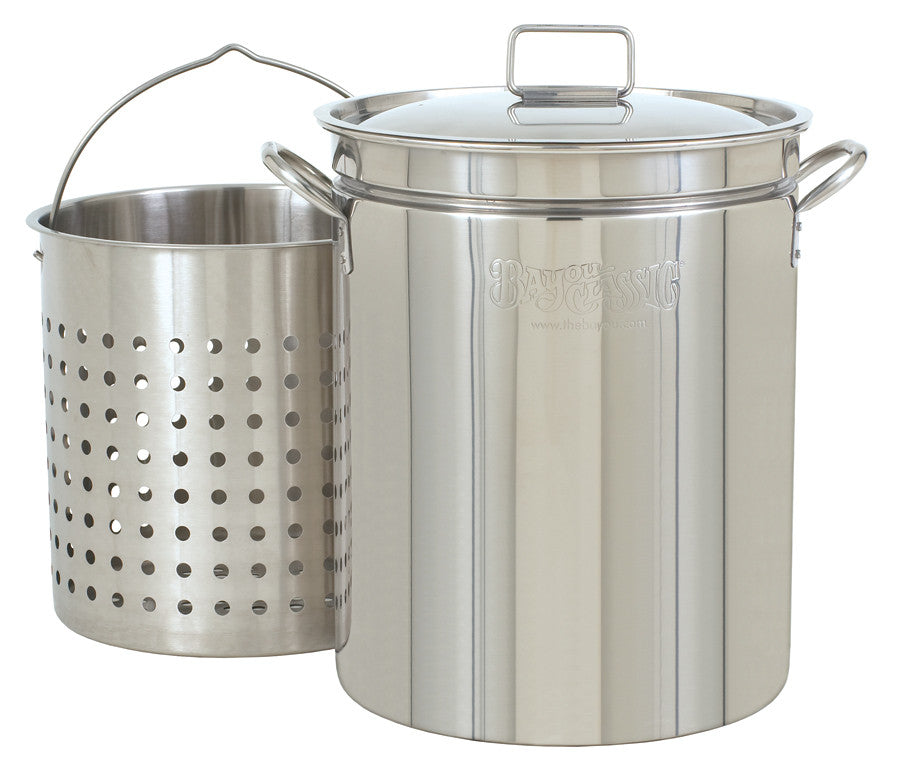 Bayou Classic 44 Quart Stainless Steel Stockpot And Basket Set