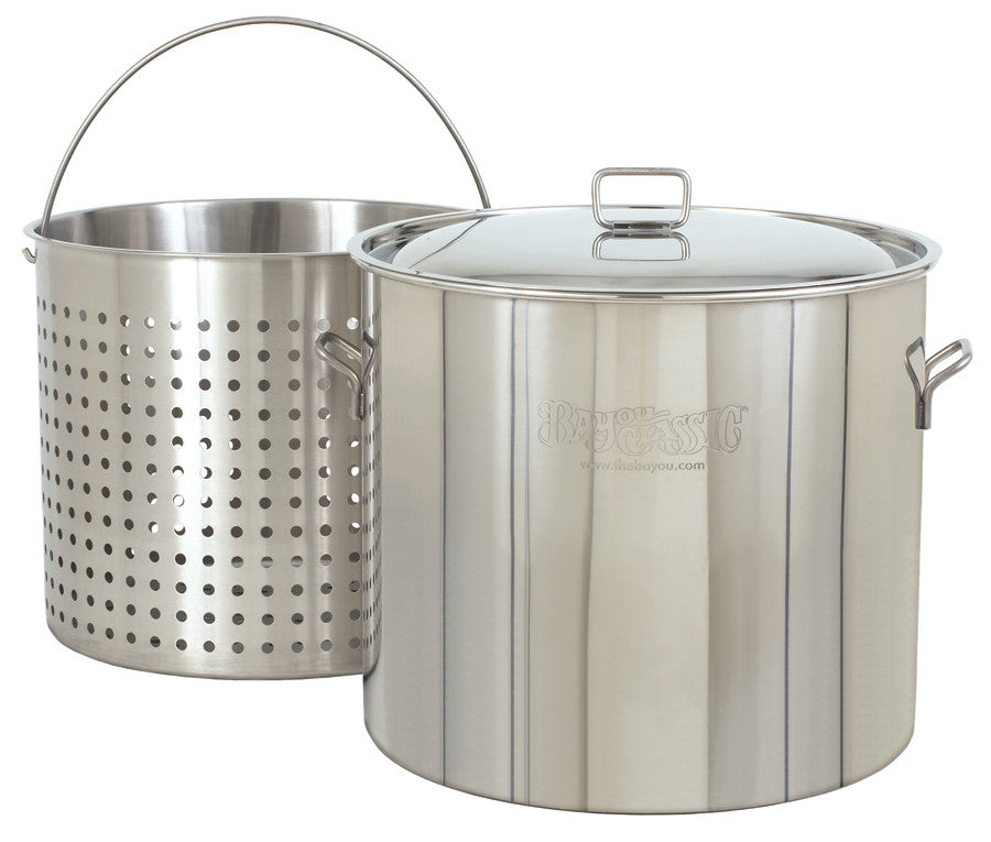 Bayou Classic 82 Quart Stainless Steel Stockpot And Basket Set
