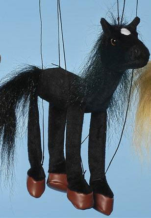 16" Black Horse Marionette Small