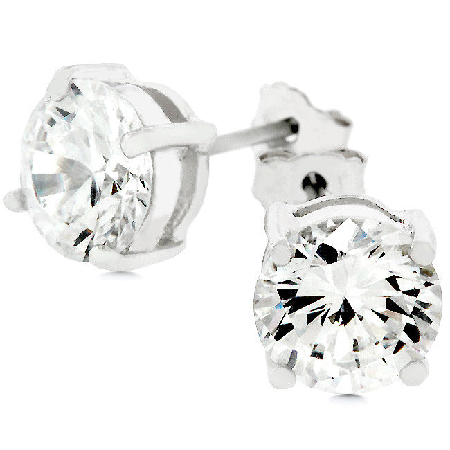 Sterling Silver 6mm Cz Stud Earrings