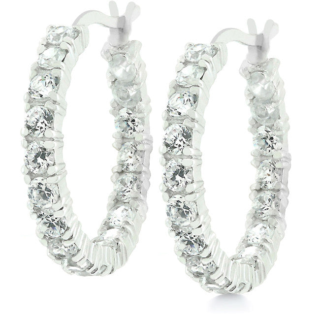 Sterling Silver Eternity Hoops