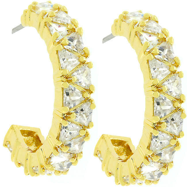 Trillion Cut Hoop Earrings