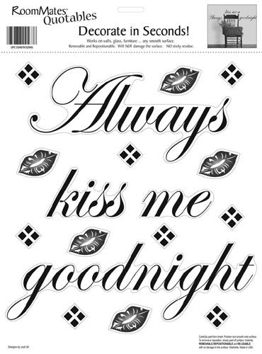 Always Kiss Me Goodnight Peel & Stick Single Sheet (rmk0032ss)