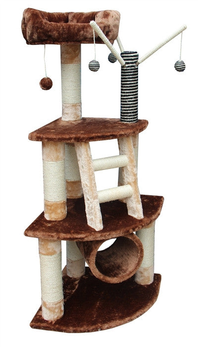 Athens Cat Tree In Brown/beige By Kitty Mansions