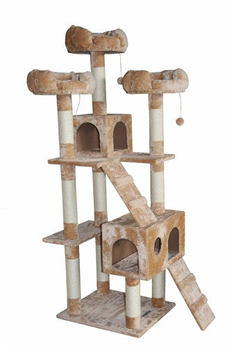 Bel Air Cat Tree In Beige By Kitty Mansions