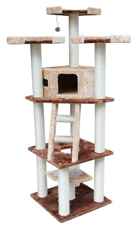 Hollywood Cat Tree In Brown/beige By Kitty Mansions