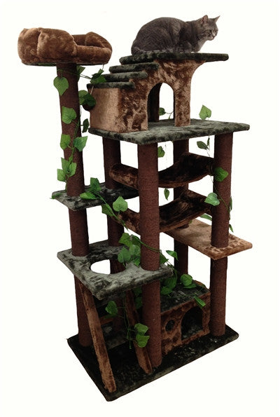 Mini Amazon Cat Tree In Green By Kitty Mansions