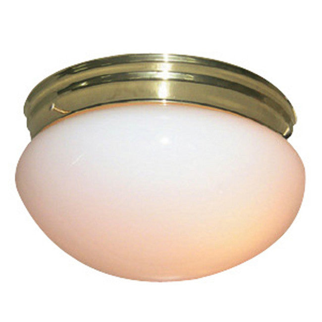 Woodbridge Lighting Basic 1-light Polished Brass Mushroom Glass Flush Mount