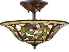 Landmark 08015-tbh Latham Three Light Semi Flush In Tiffany Bronze W/ Highlight