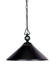 Landmark 190-p-bk-m Designer Classics One Light Billiard/island In Matte Black With Metal Shade