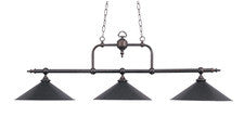 Landmark 191-tb Designer Classics Three Light Billiard/island In Tiffany Bronze W/ Metal Shades