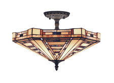 Landmark 932-cb American Art Three Light Semi Flush In Classic Bronze