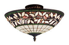 Landmark 933-tb English Ivy 3 Light Semi Flush In Tiffany Bronze