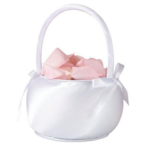 Lillian Rose Fb170 W Satin Flower Basket- White
